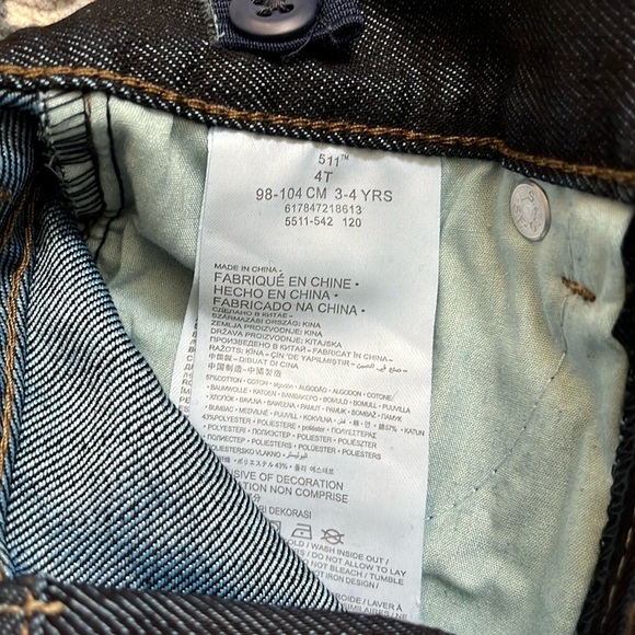 NWT Boys Levi’s 511 Slim Jeans Size 4T with Adjustable Waistband - Picture 6 of 6